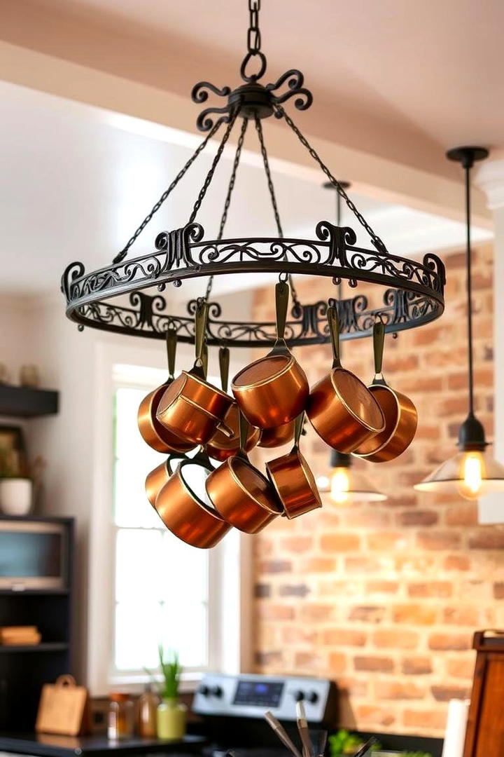 Hanging Pot Rack System - 21 Small Kitchen Storage Ideas