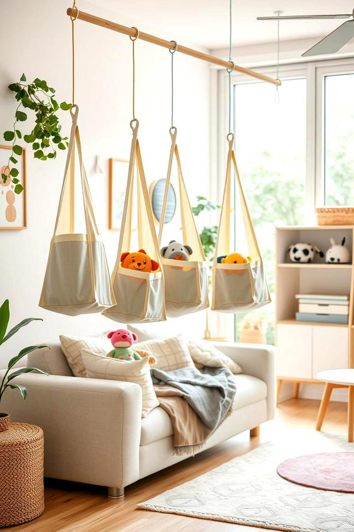 Hanging Storage Bags - 21 Living Room Toy Storage Ideas