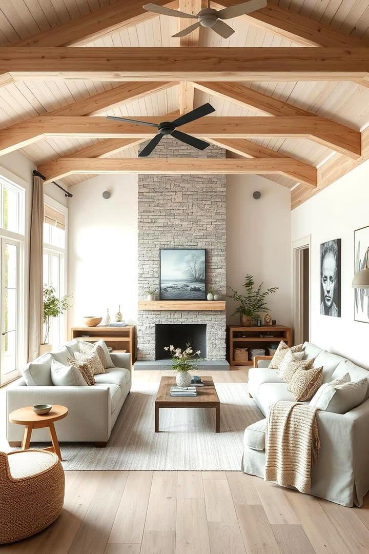 Harmonious Balance - 30 Exposed Beam Living Room Ideas