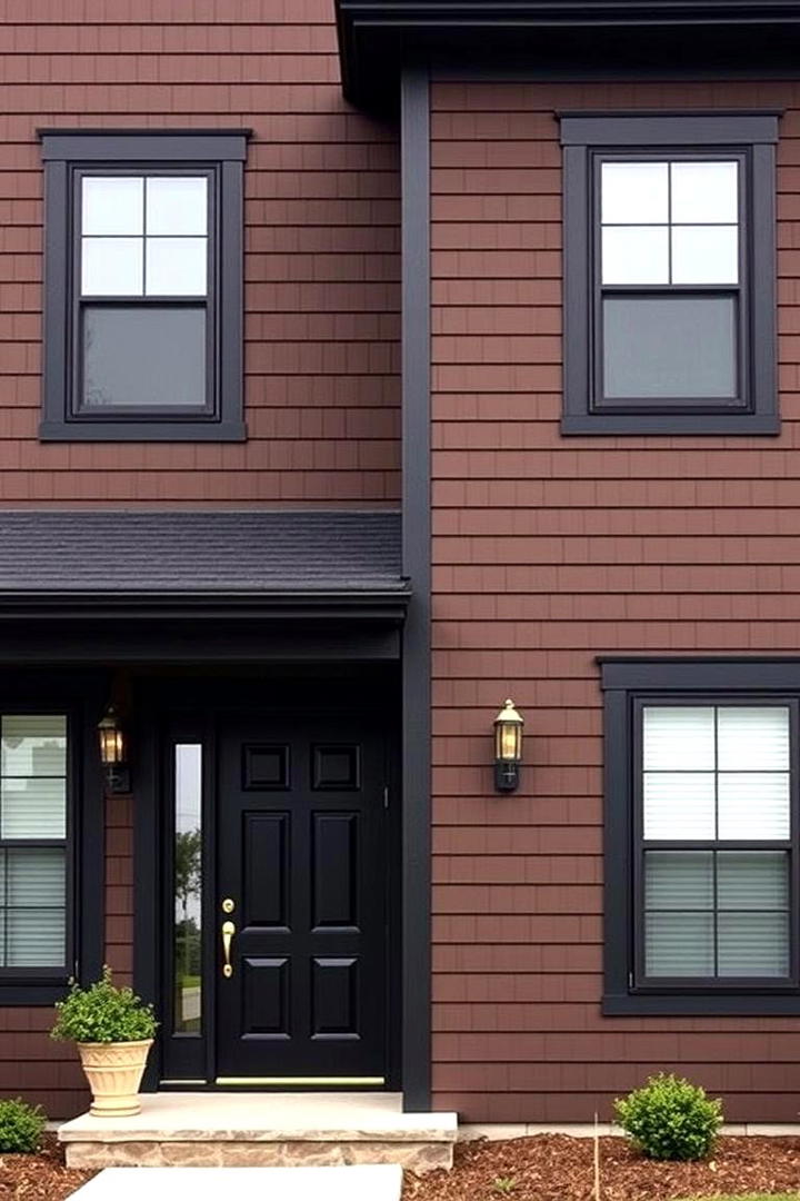 Harmonious Color Balance - 30 Dark Brown House With Black Trim