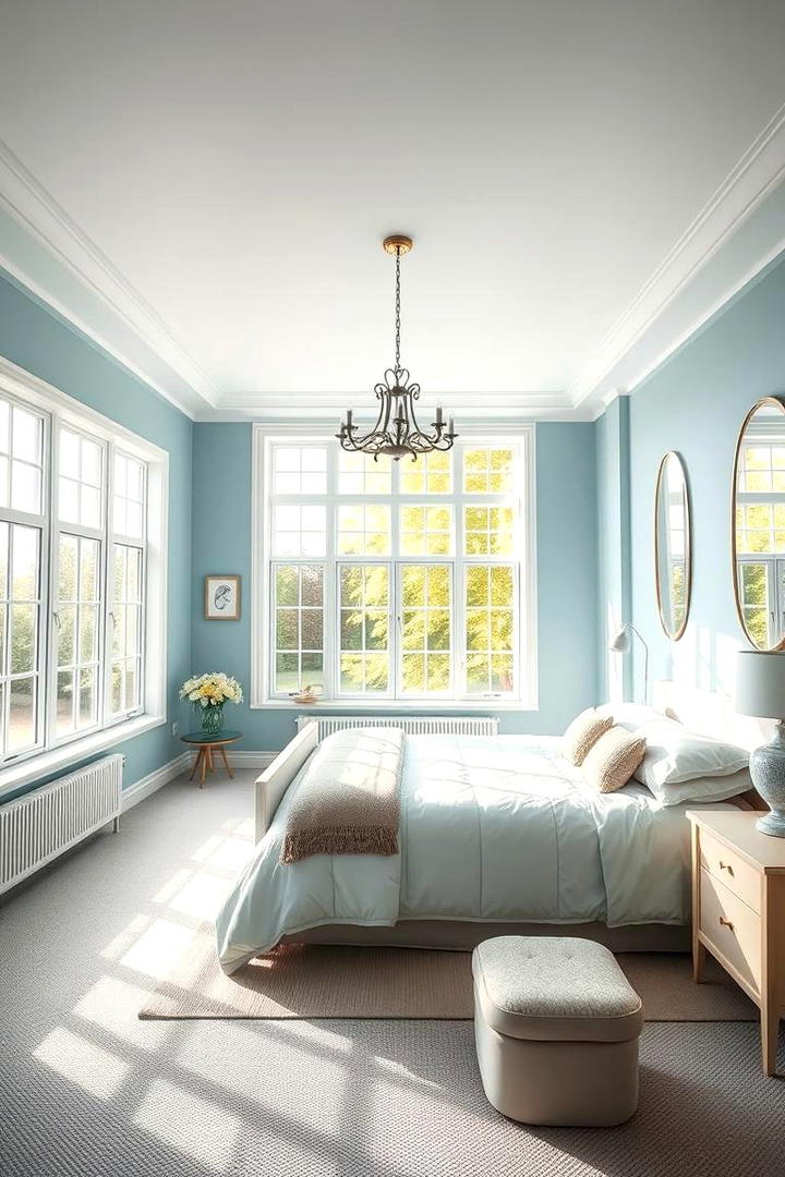 Harmonious Natural Light - 30 Duck Egg Blue Bedroom Ideas