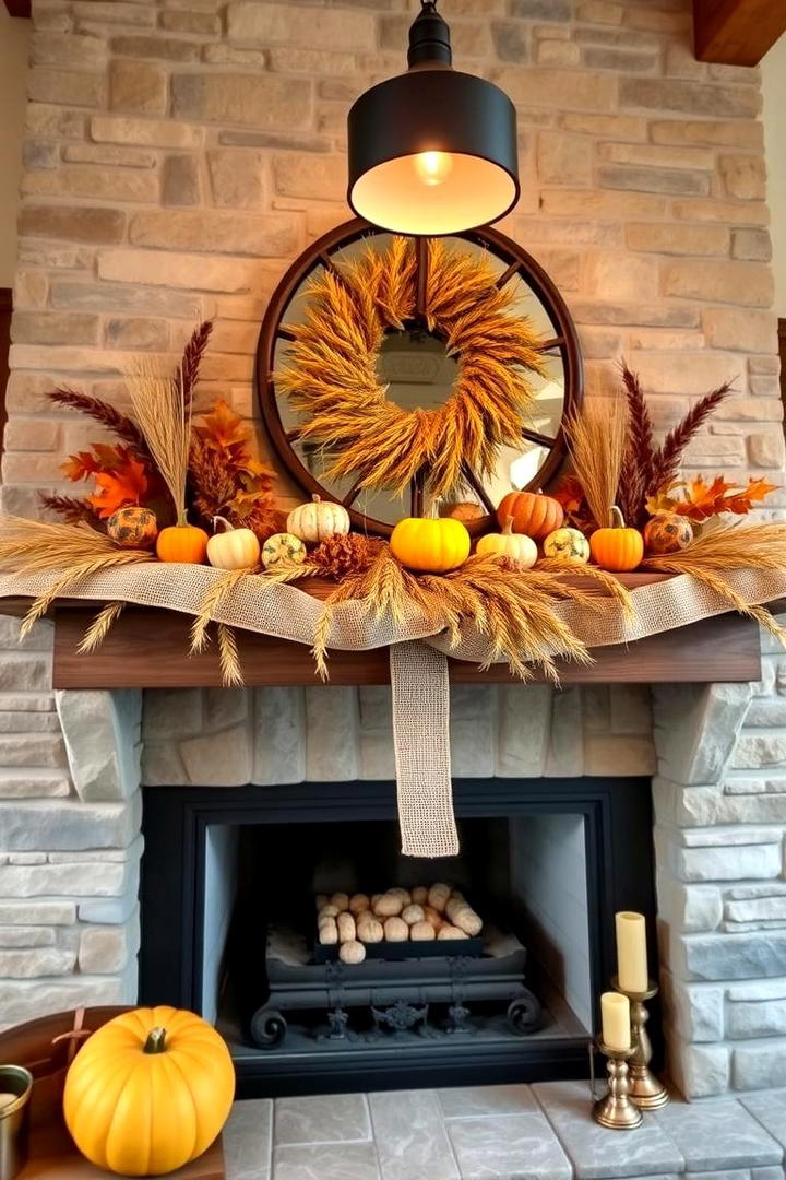 Harvest Bounty Accents - 30 Fall Mantel Decor Ideas