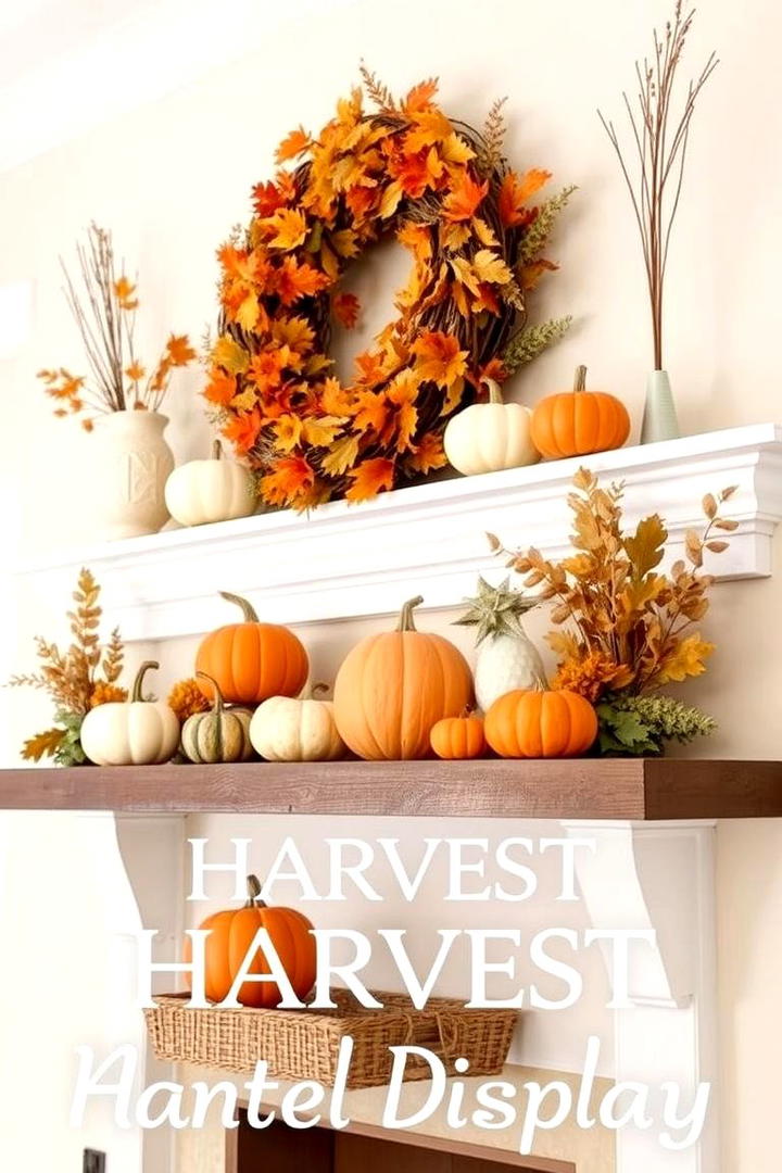 Harvest Mantel Display - 21 Fall Decor Ideas