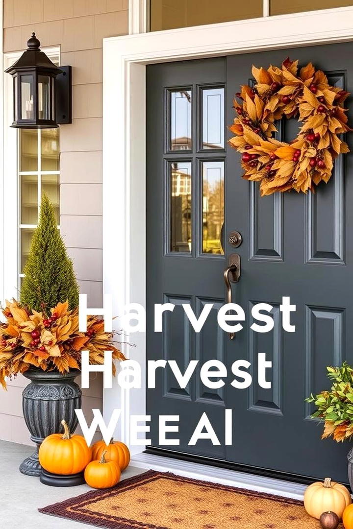 Harvest Wreath Displays - 21 fall outdoor decorating ideas