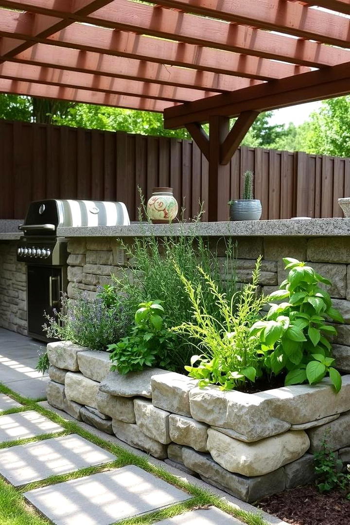 Herb Garden Integration - 30 Rustic Outdoor Kitchen Ideas