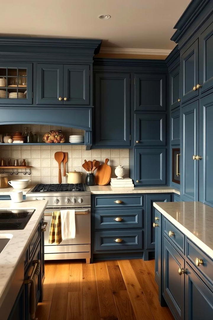 Heritage Inspired Craftsmanship - 21 blue farmhouse kitchen cabinets