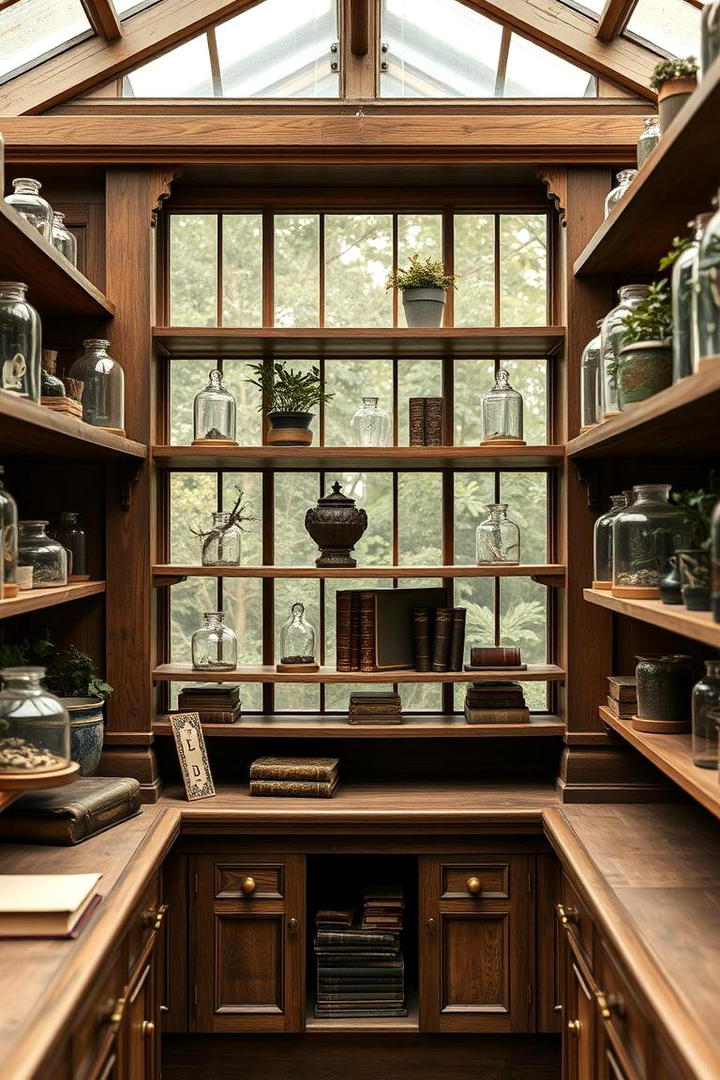 Heritage Style Vintage Shelves - 30 Greenhouse Shelving Ideas