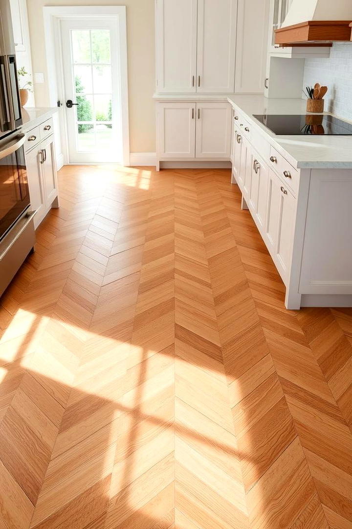 Herringbone Patterned Floor - 21 Kitchen Floor Tile Ideas