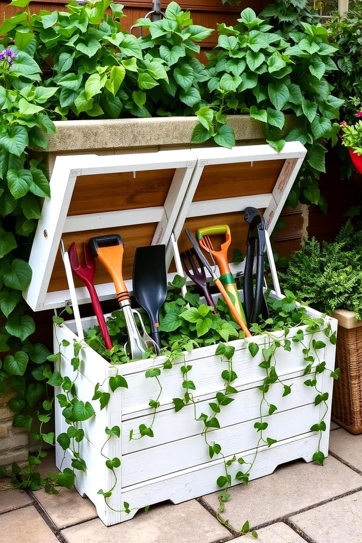 Hidden Planter Storage - 21 Small Balcony Ideas