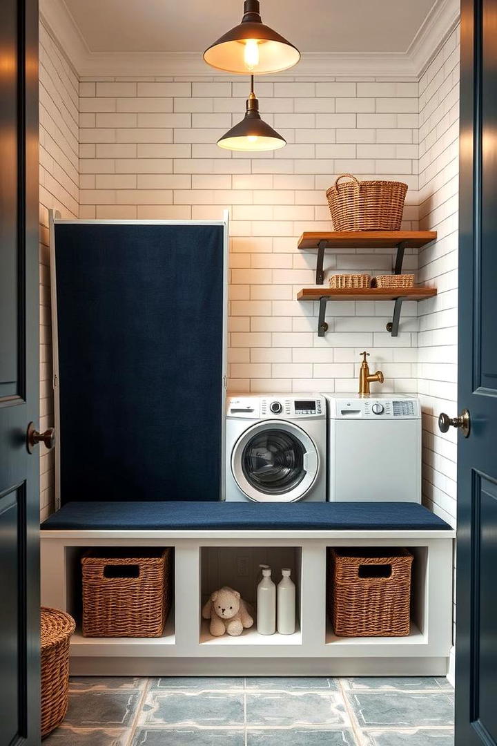 Hidden Storage Benches - 21 Laundry Room Storage Ideas