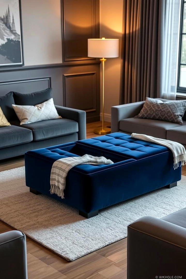 Hidden Storage Ottomans - 21 Small Living Room Ideas