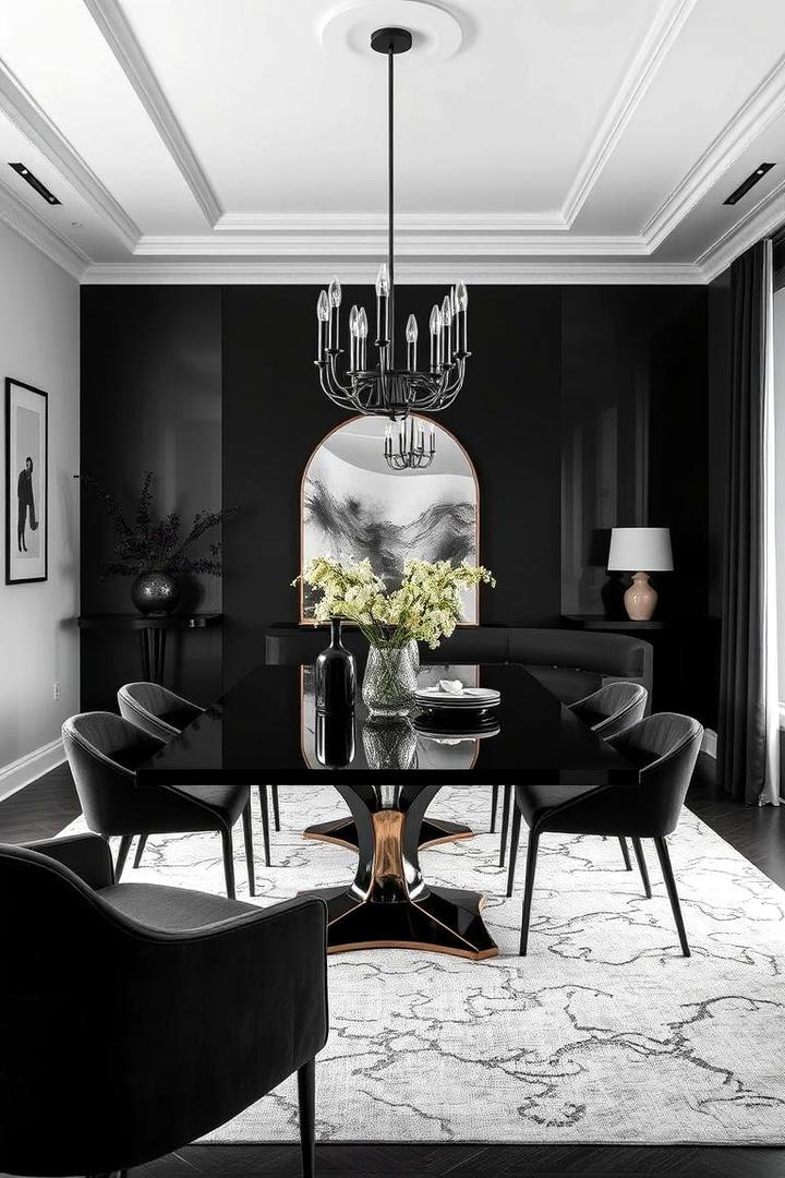 High Contrast Dining Design - 21 Formal Dining Room Ideas