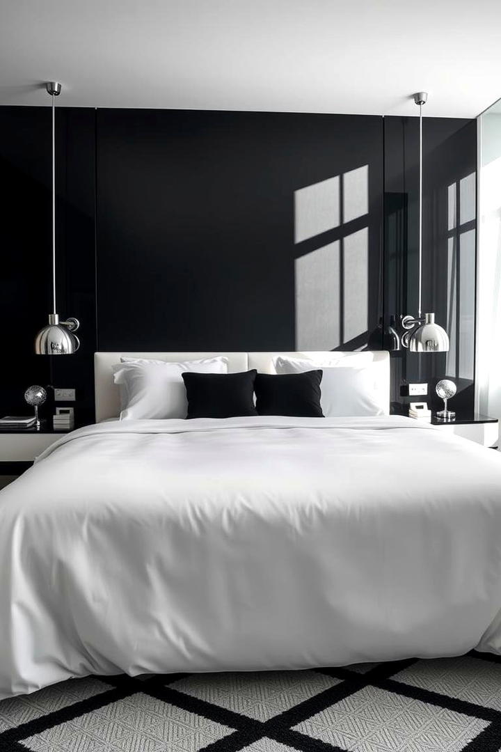 High Contrast Drama - 30 Dark Bedroom Ideas