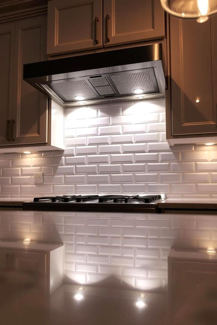 High Gloss Ceramic Shine - 21 White Cabinet Kitchen Backsplash Ideas