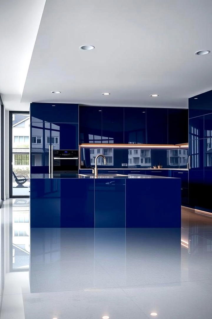 High Gloss Modernity - 30 kitchen island decor ideas