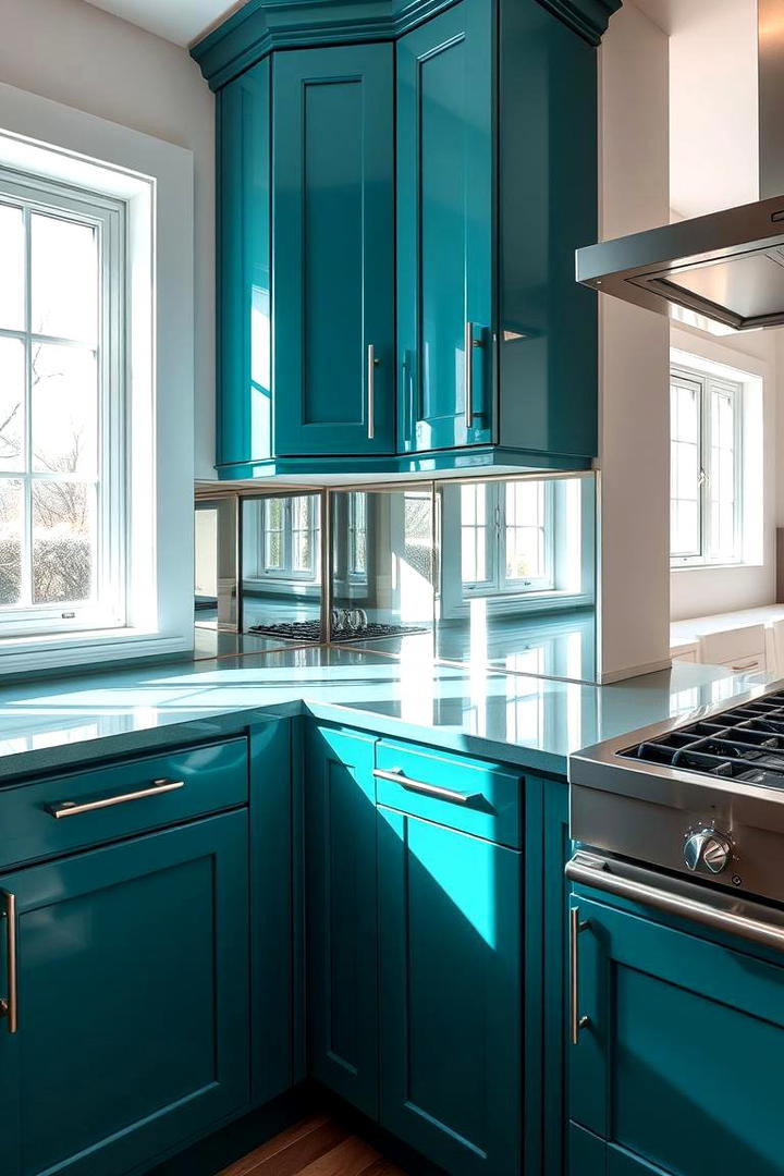 High Gloss Reflective Cabinets - 30 Corner Cabinet Ideas