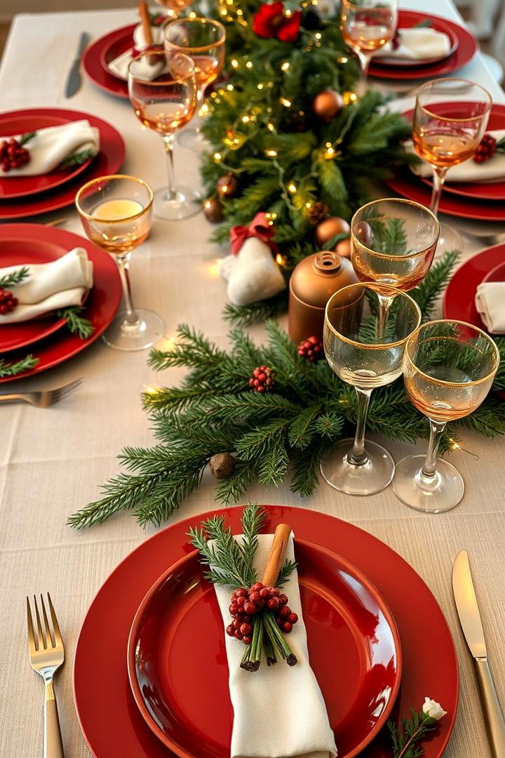 Holiday Themed Festive Table Setting - 21 Table Setting Ideas