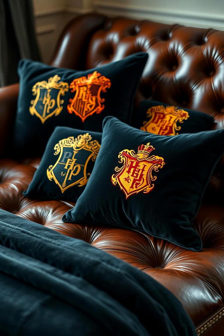 House Crest Pillows - 30 Harry Potter Decor Ideas