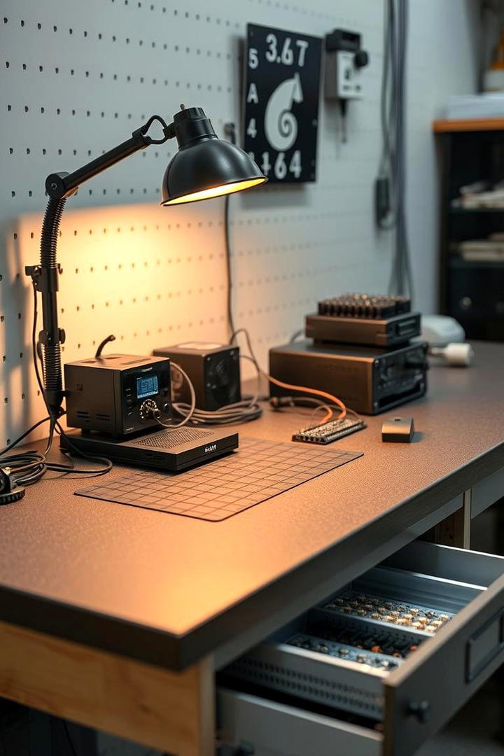 Hybrid Workbench with a Soldering Station - 30 Garage Workbench Ideas