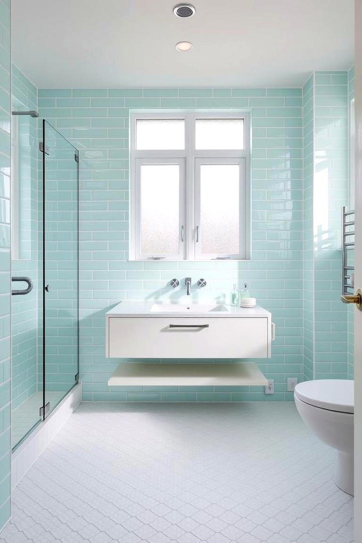 Icy Mint Bathroom Tiles - 30 Pastel Colour Ideas for Your Home