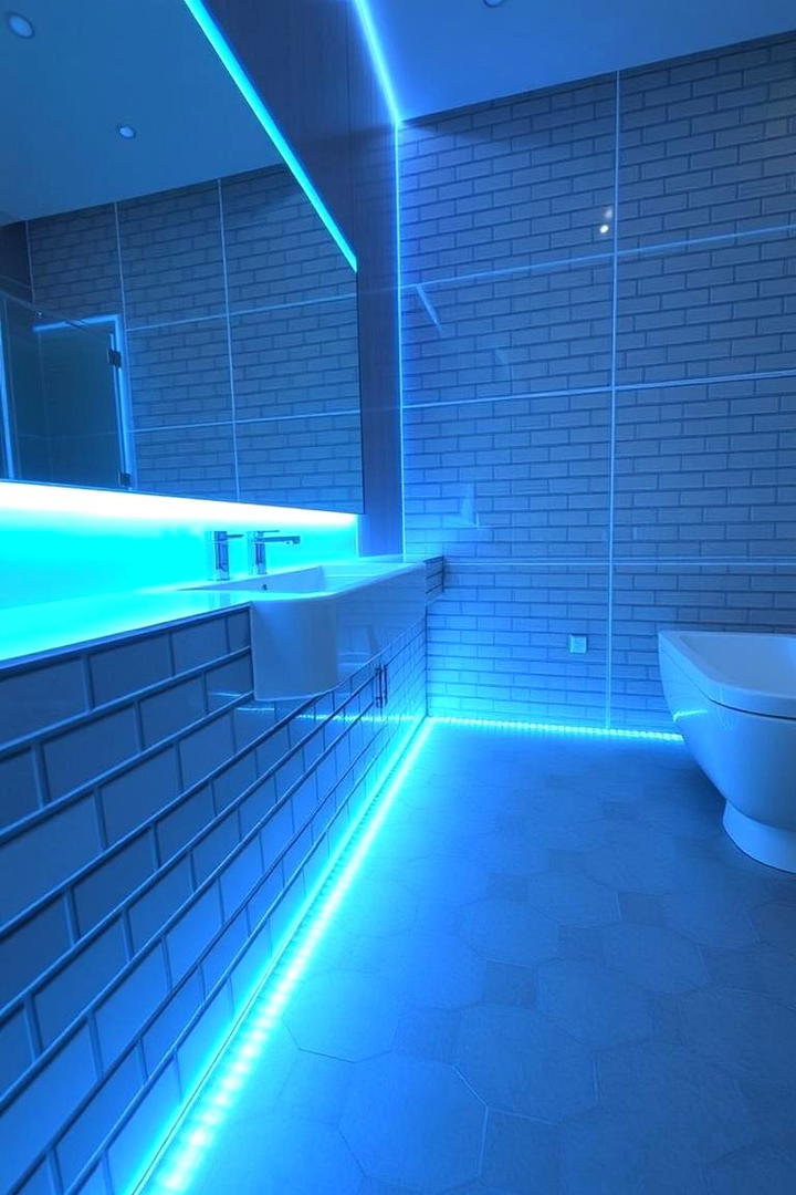 Illuminated LED Tile Effects - 30 Bathroom Tile Ideas