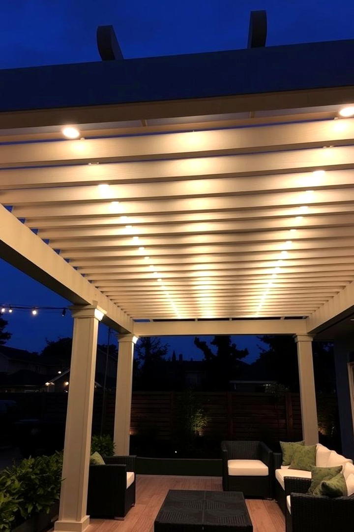 Illuminated Pergola Canopy - 30 Gazebo Lighting Ideas