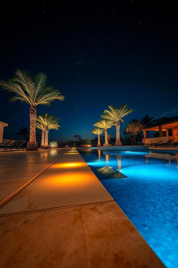 Illuminated Pool Perimeters - 30 Pavers Around Pool Ideas