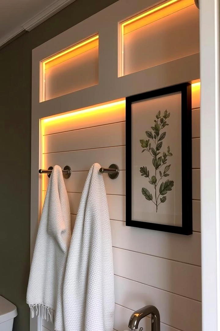 Illuminated Shiplap with LED Accents - 21 shiplap bathroom ideas