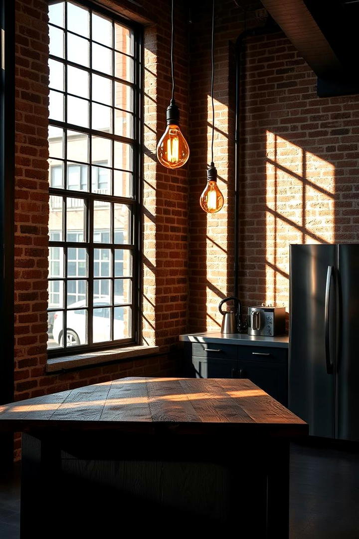 Incorporating Industrial Elements in Metal Frame Windows - 21 Kitchen Window Ideas