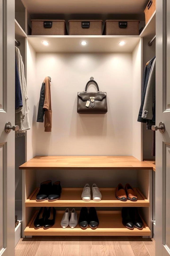 Incorporating Under Bench Storage Solutions - 30 Hall Closet Organization Ideas