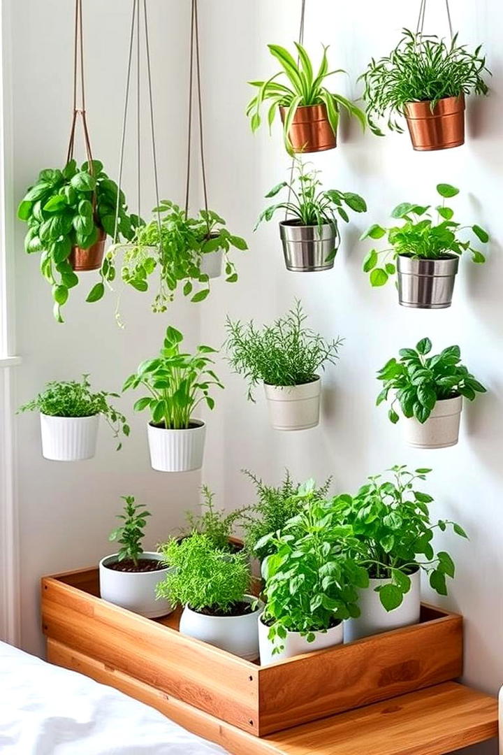 Indoor Herb Garden - 21 earthy bedroom ideas