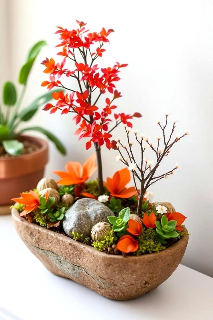 Indoor Mini Autumn Oasis - 21 Fall Planter Ideas