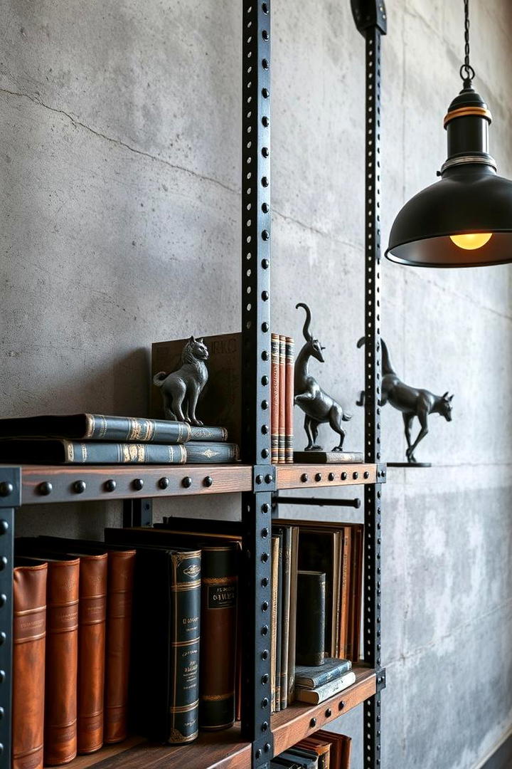 Industrial Chic Bookshelf - 30 Bookshelf Decor Ideas