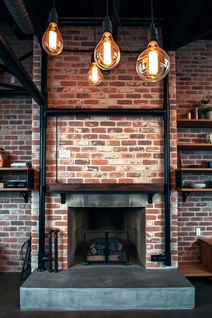 Industrial Chic Design - 21 Fireplace Decor Ideas