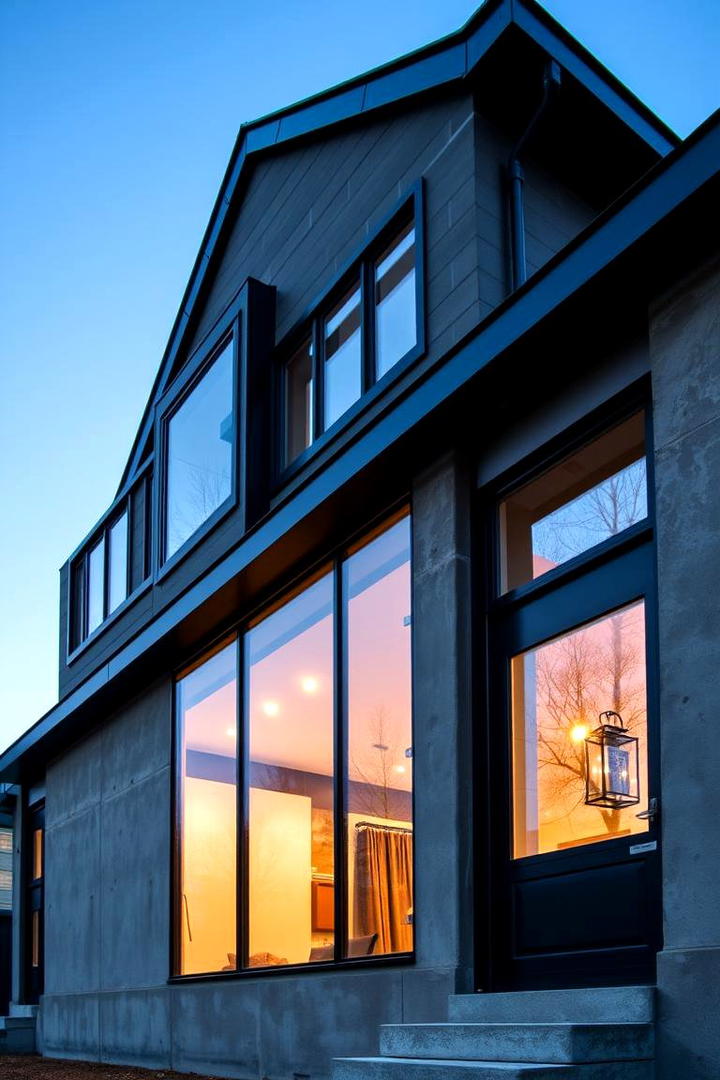 Industrial Chic House with Black Windows - 30 Houses With Black Windows