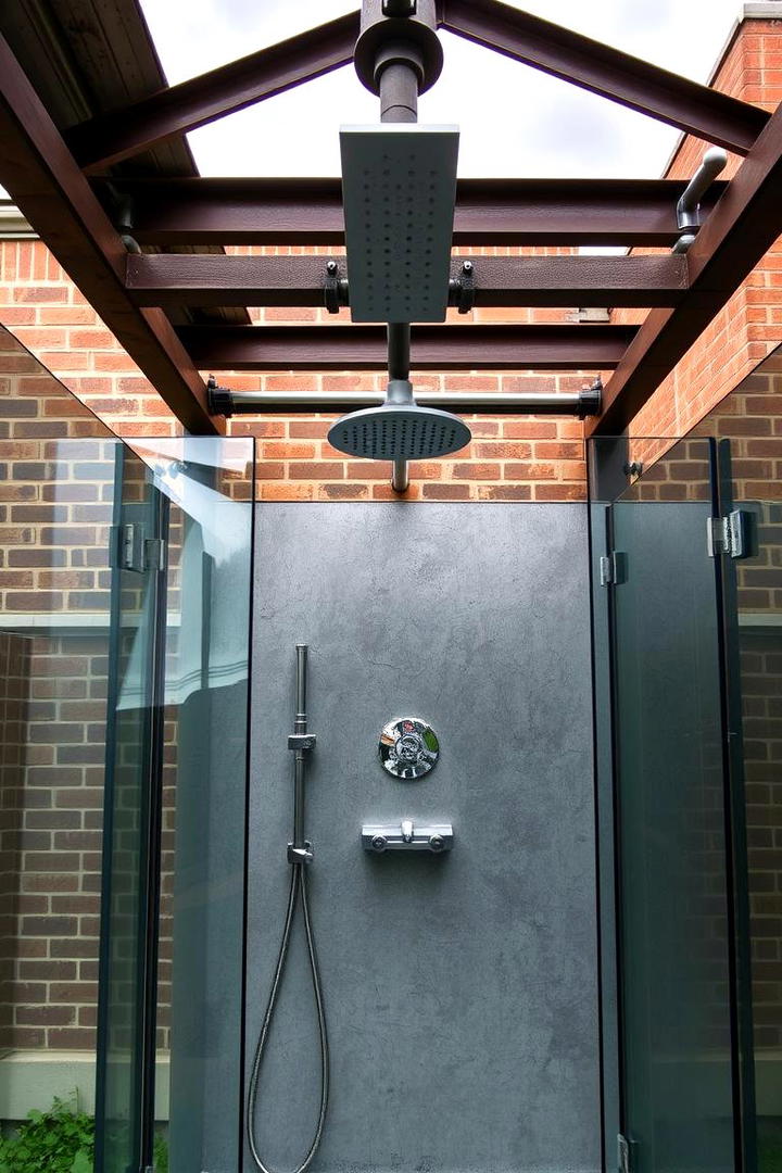 Industrial Chic Outdoor Shower - 21 Outdoor Shower Ideas