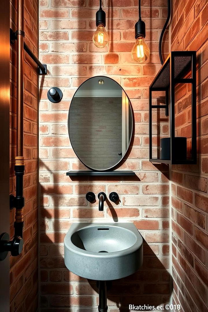 Industrial Chic Powder Room - 21 Powder Room Ideas