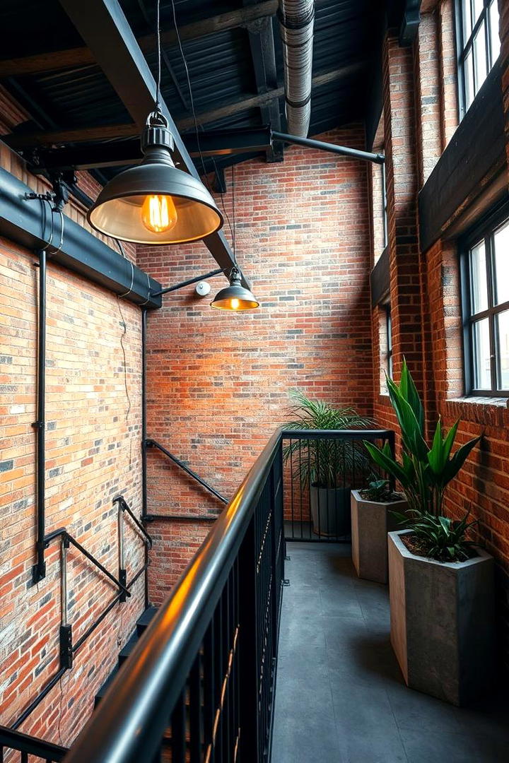 Industrial Chic Stair Landing - 30 Stair Landing Ideas