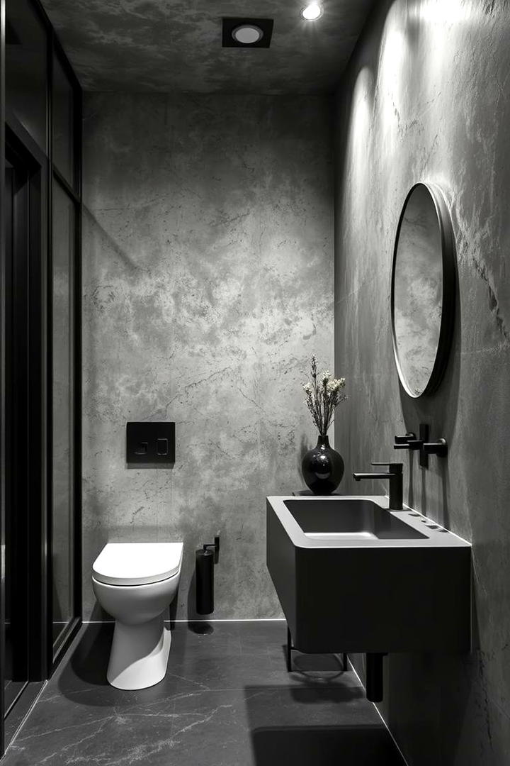 Industrial Concrete Edge - 21 Bathroom Accent Wall Ideas