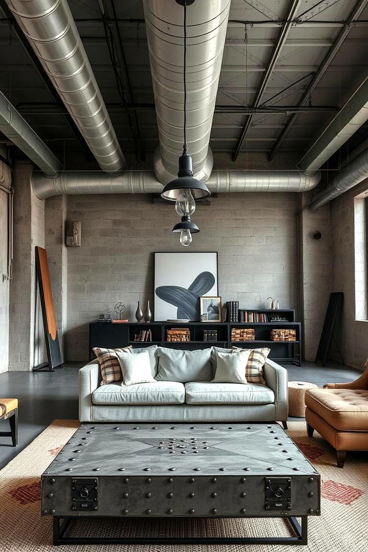 Industrial Details in Greige Living Room - 30 Greige Living Room Ideas