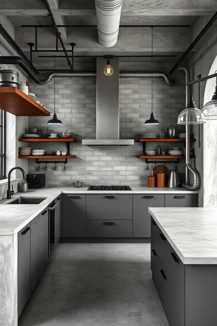 Industrial Edge Appeal - 21 Gray Kitchens