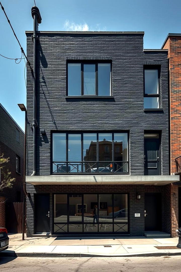 Industrial Edge Black Brick Home - 30 Black Brick House Exteriors