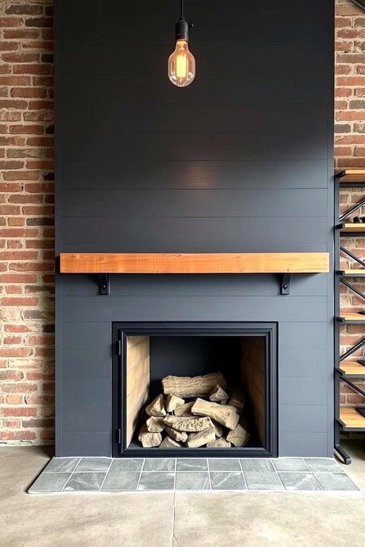 Industrial Edge Shiplap Feature - 21 Shiplap Fireplace Ideas