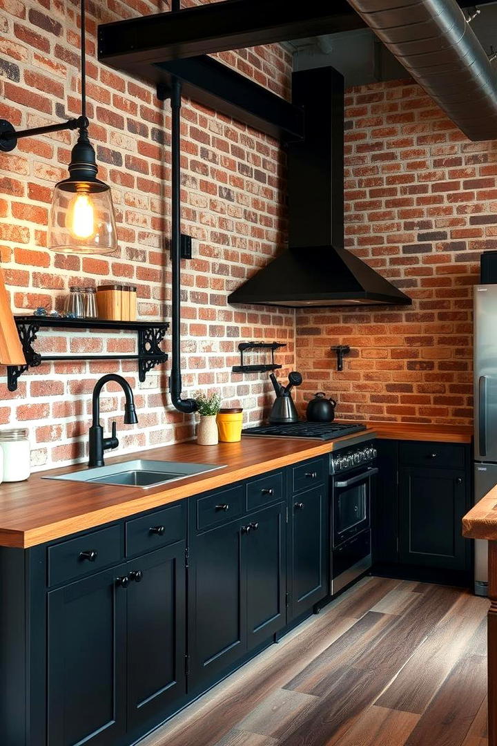 Industrial Fusion - 30 Dark Wood Kitchen Cabinets