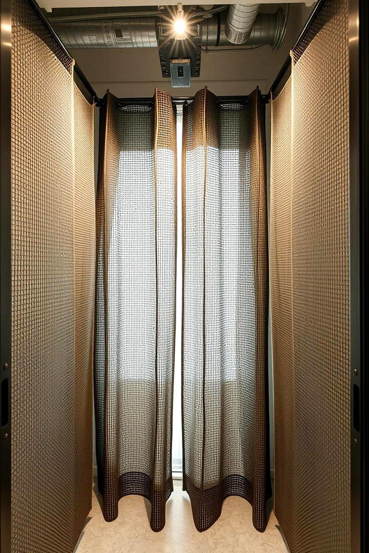 Industrial Mesh Innovation - 30 closet curtain ideas