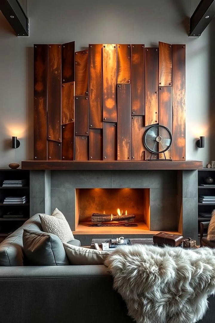 Industrial Metal Art - 30 living room wall decor ideas