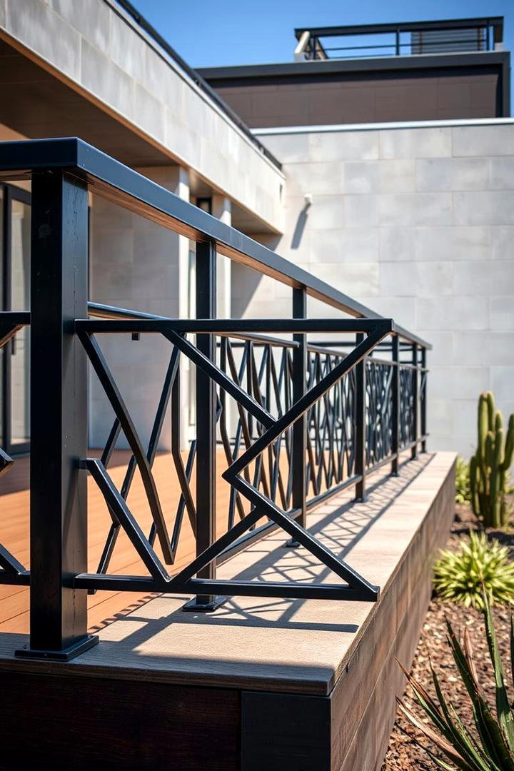 Industrial Metal Railing - 21 Deck Railing Ideas