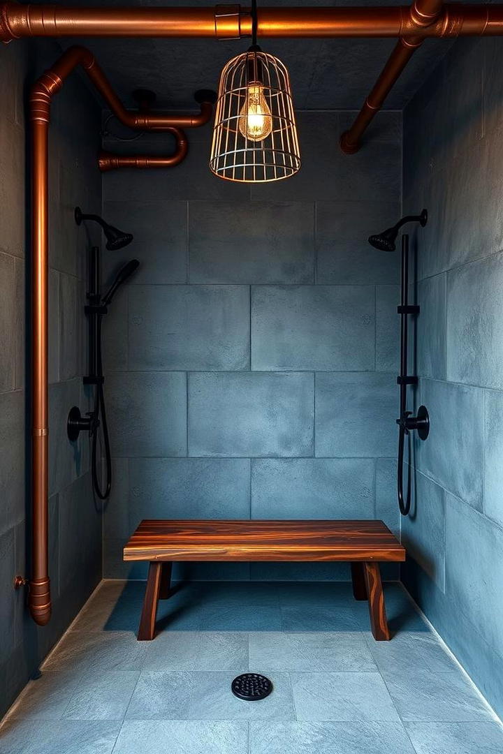 Industrial Pipe Accents - 21 Small Shower Ideas