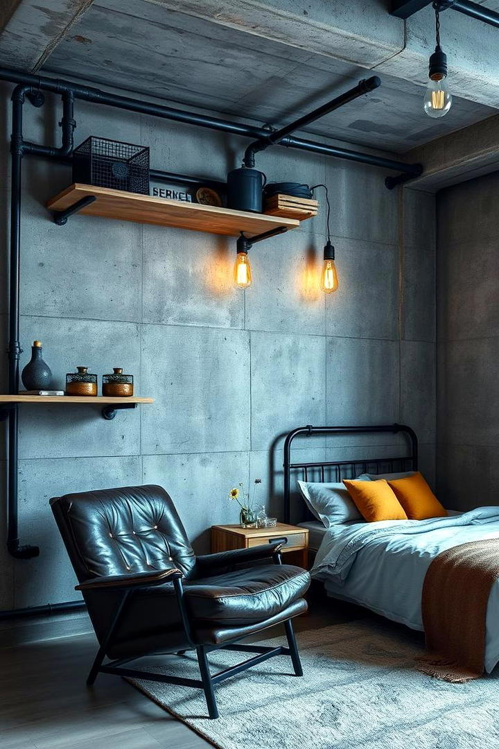 Industrial Style Flair - 21 Bedroom Wall Decor Ideas