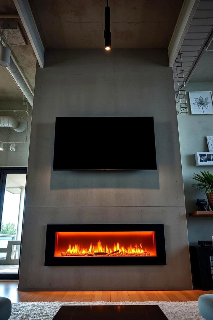 Innovative Electric Fireplace with Floating TV Look - 30 Electric Fireplace Ideas With Tv Above